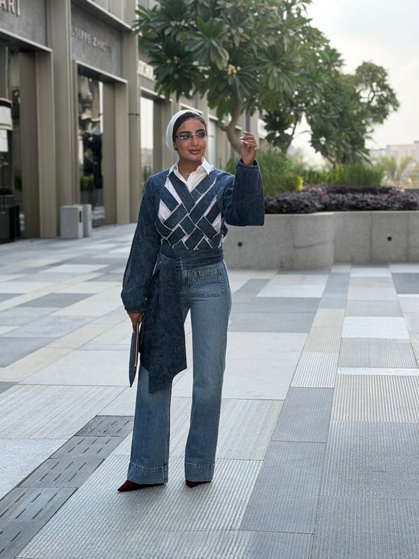 Denim Mohra Top
