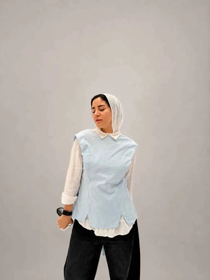linen V vest