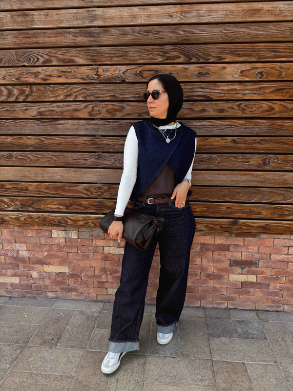 Emily vest dark Denim