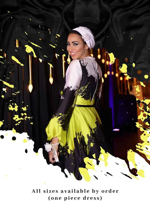 Signature print Dress in yellow