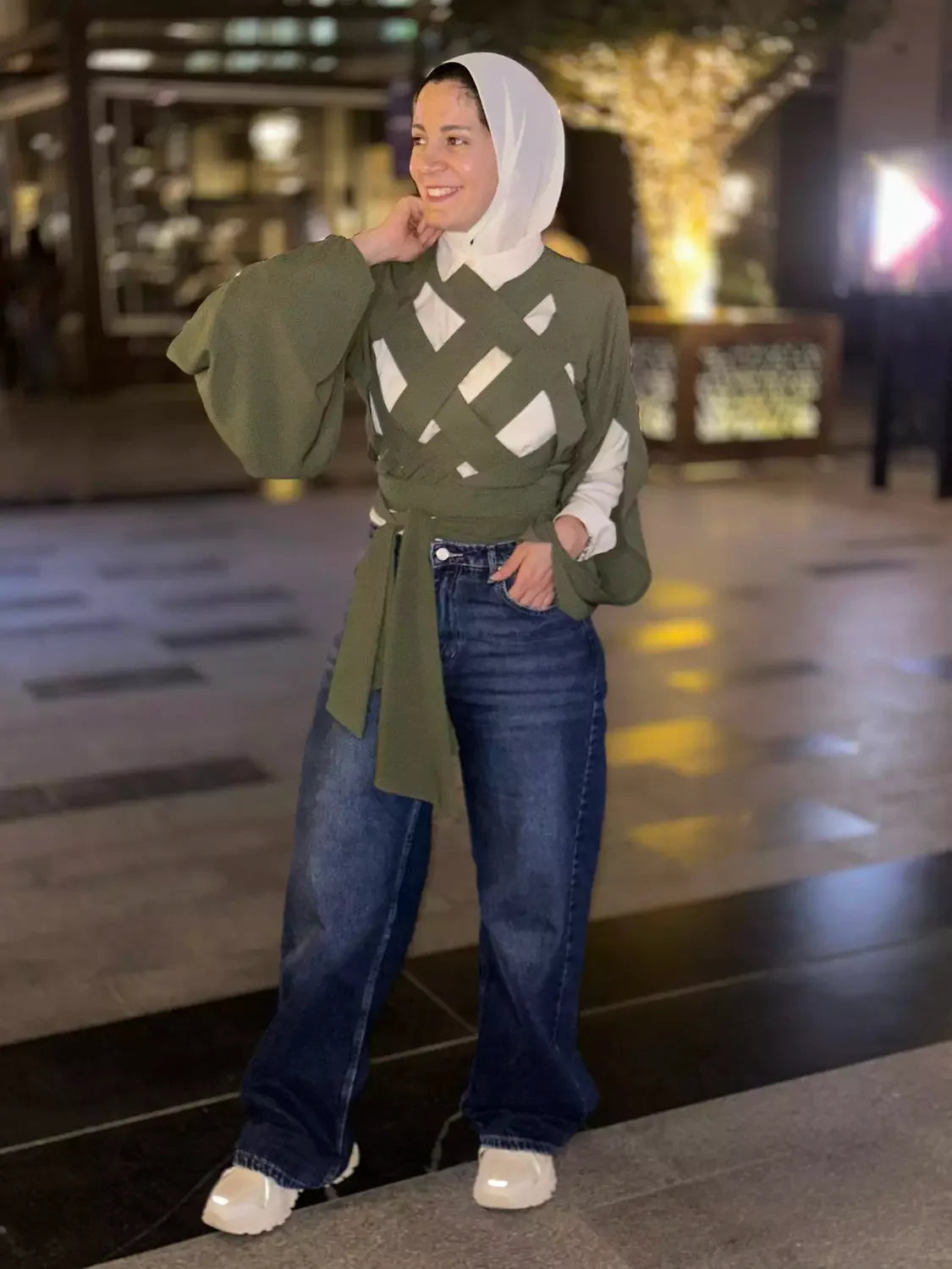 Olive Mohra Top