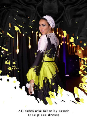 Signature print Dress in yellow