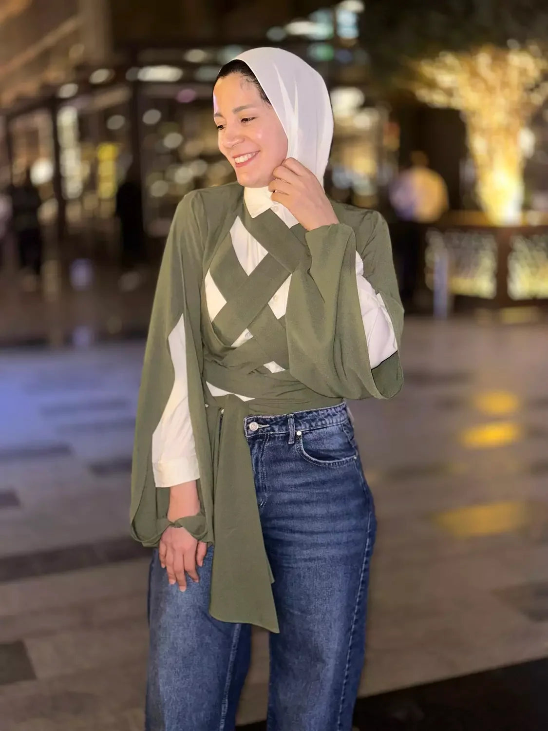 Olive Mohra Top