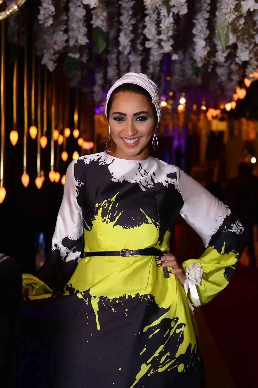 Signature print Dress in yellow